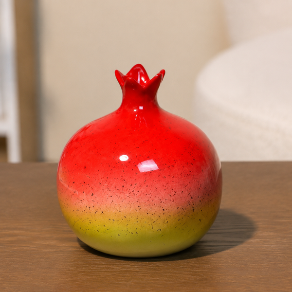Pomegranate Ceramic Flower Vase With Blooms