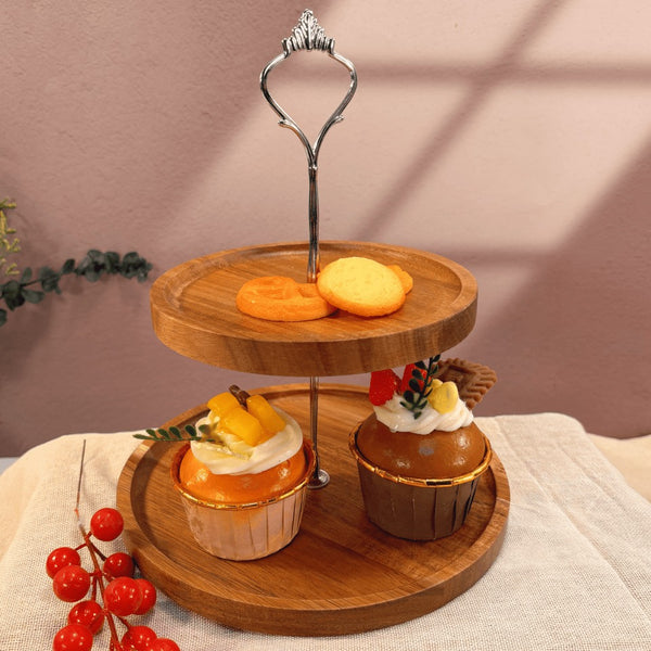 Classic Wooden Food Serving Stand