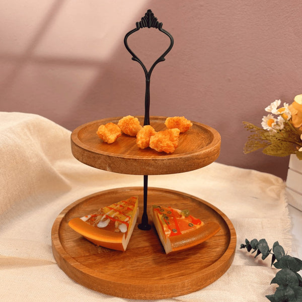 Classic Wooden Food Serving Stand