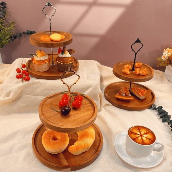 Classic Wooden Food Serving Stand