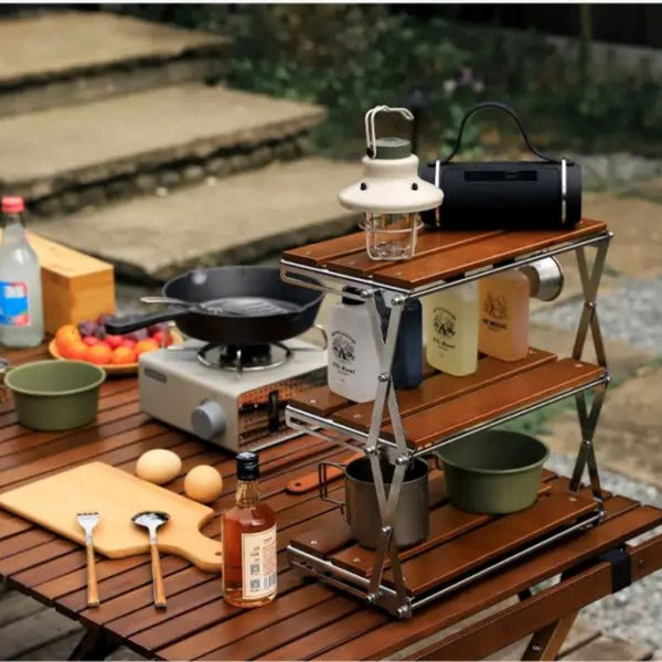 Compact 3-Tier Folding Utility Table