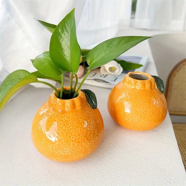 Unique Orange Shaped Ceramic Vase