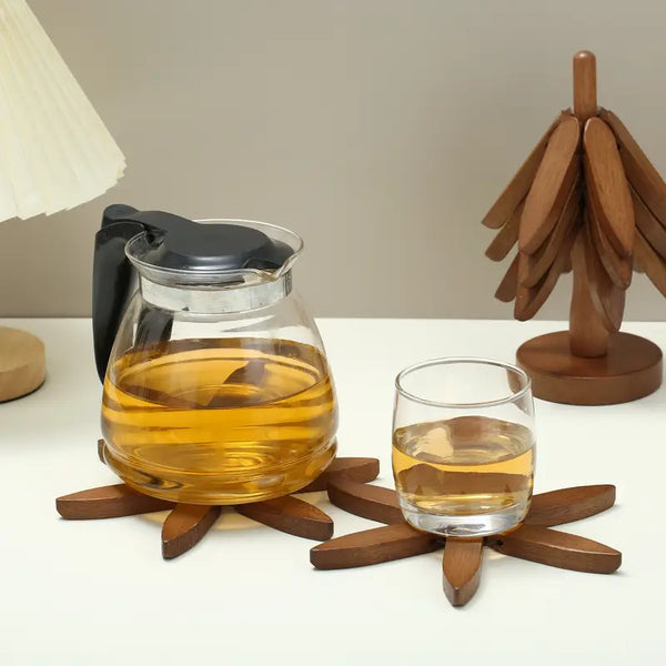 TreeShape Wooden Trivet Set for Hot Pots