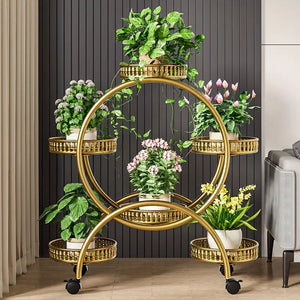 6 Tray Plant Stand with Wheels