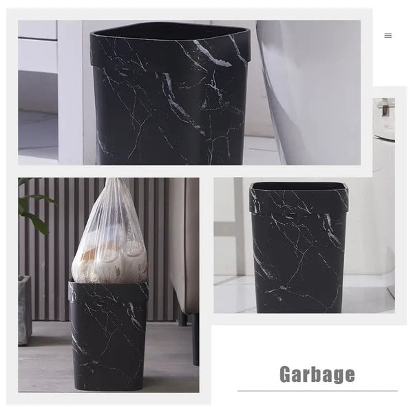 Elegant Marble Design Trash Can