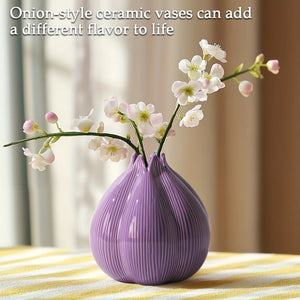 Onion Shaped Ceramic Flower Vase