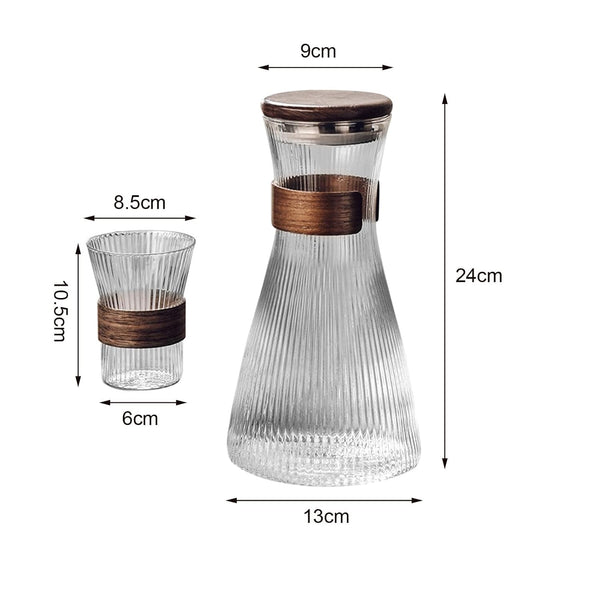 Vertical Pattern Transparent Glass Kettle Set