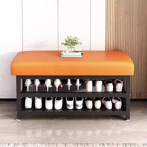 2-Tier Shoe Rack Bench with Foam Seat