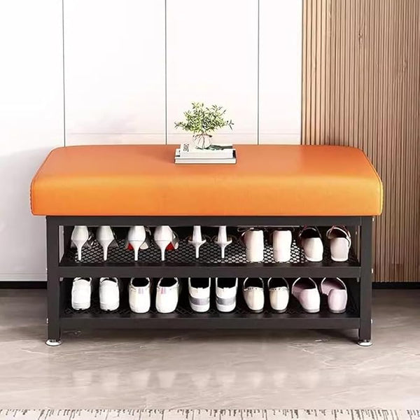 2-Tier Shoe Rack Bench with Foam Seat