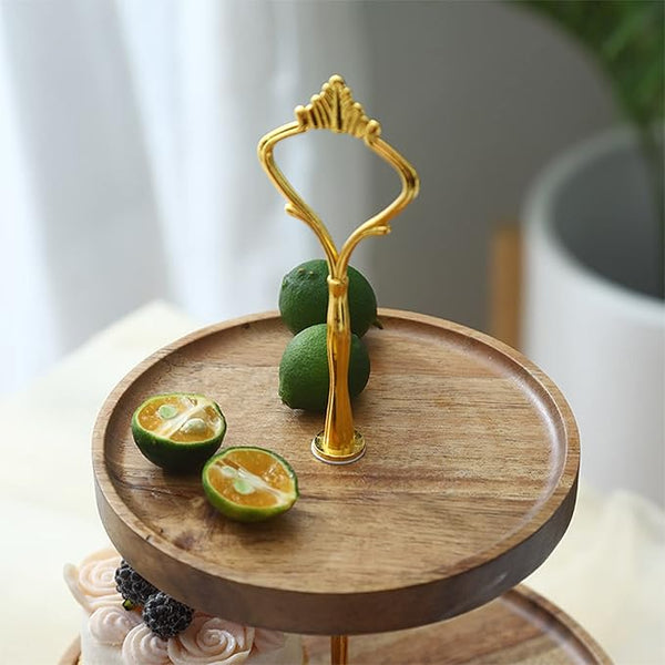 Classic Wooden Food Serving Stand