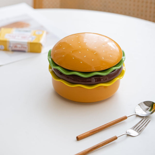 Cute Burger Style Ceramic Bowls & Plates