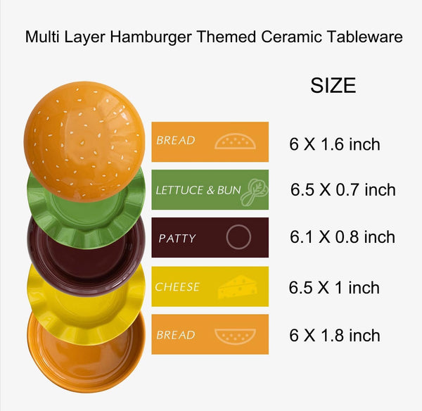 Cute Burger Style Ceramic Bowls & Plates