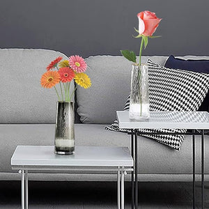 Contoured Crystal Floral Glass Vase