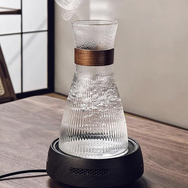 Vertical Pattern Transparent Glass Kettle Set