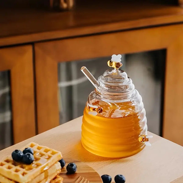 Buzzing Bee Honey Jar with Drizzler