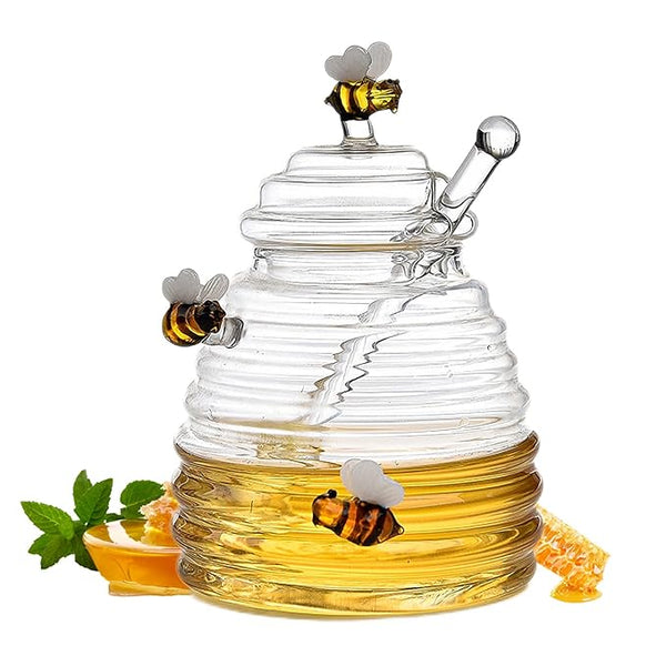 Buzzing Bee Honey Jar with Drizzler