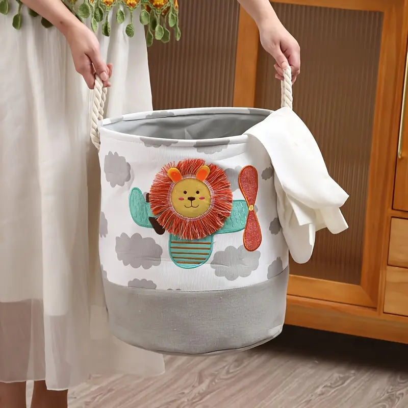 Smiley Lion Laundry & Toy Bin