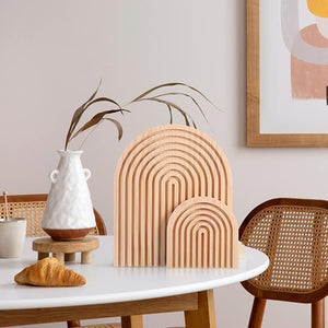 Minimalist Wooden Rainbow Arch Decor