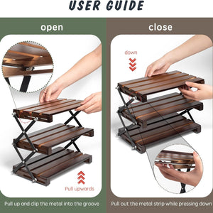 Compact 3-Tier Folding Utility Table