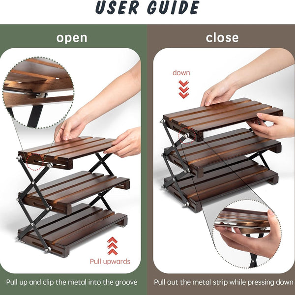 Compact 3-Tier Folding Utility Table