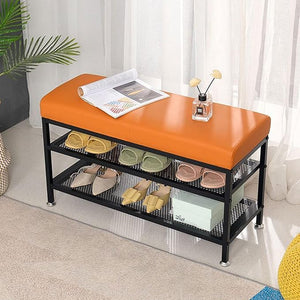 2-Tier Shoe Rack Bench with Foam Seat
