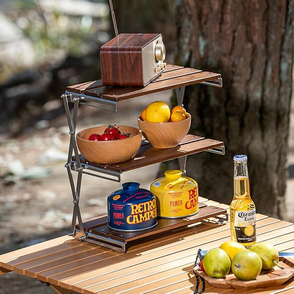 Compact 3-Tier Folding Utility Table