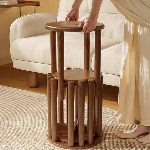 4-in-1 Stackable Wooden Stool Set