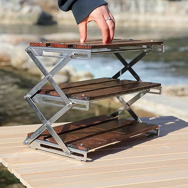 Compact 3-Tier Folding Utility Table