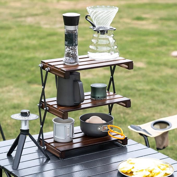 Compact 3-Tier Folding Utility Table