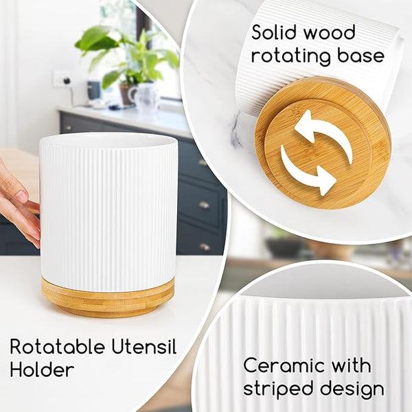 Elegant 360° Rotating Kitchen Utensil Holder