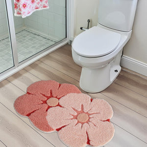 Daisy Peach Non-Slip Floor Rug