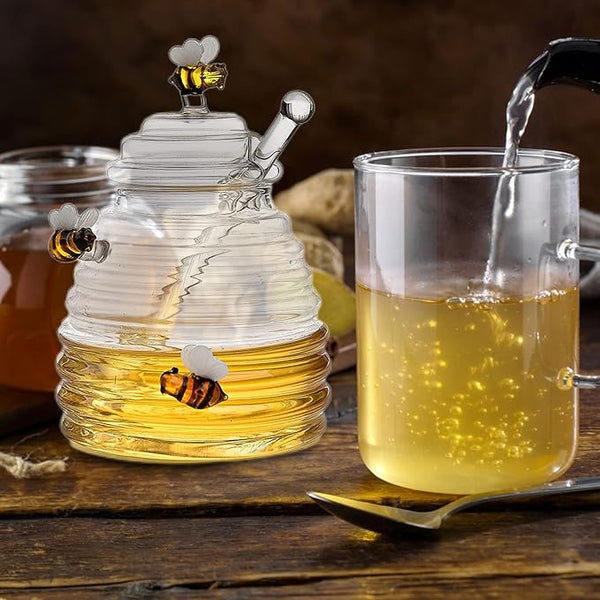 Buzzing Bee Honey Jar with Drizzler
