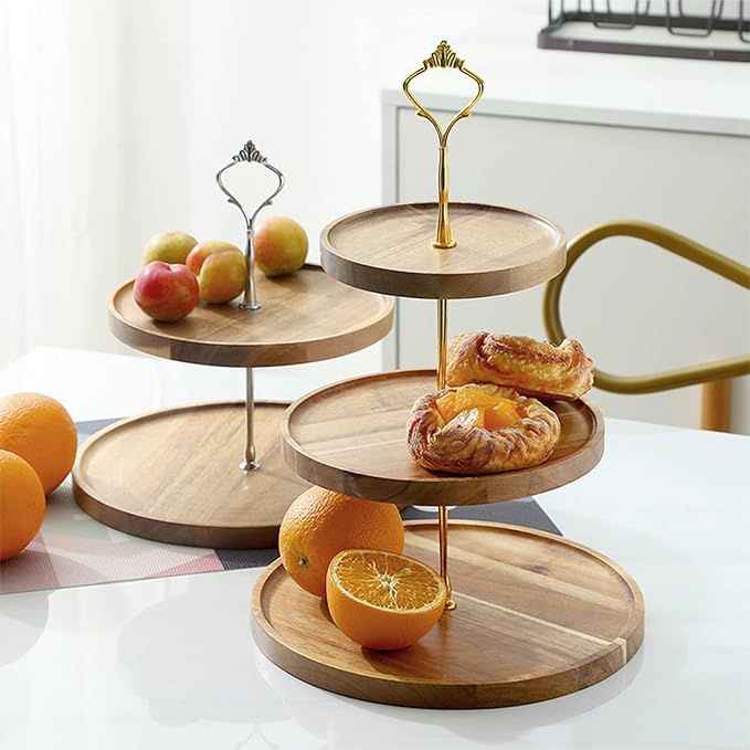 Classic Wooden Food Serving Stand