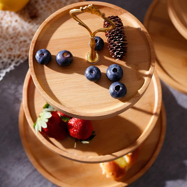 Classic Wooden Food Serving Stand