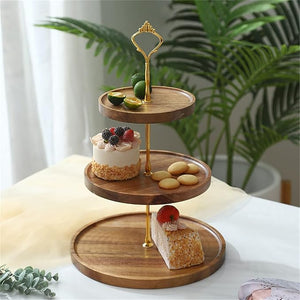 Classic Wooden Food Serving Stand