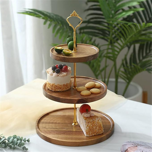 Classic Wooden Food Serving Stand