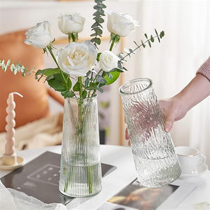 Contoured Crystal Floral Glass Vase