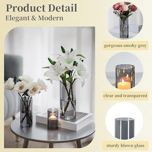 Clear Acrylic Floral Cylinder Vase
