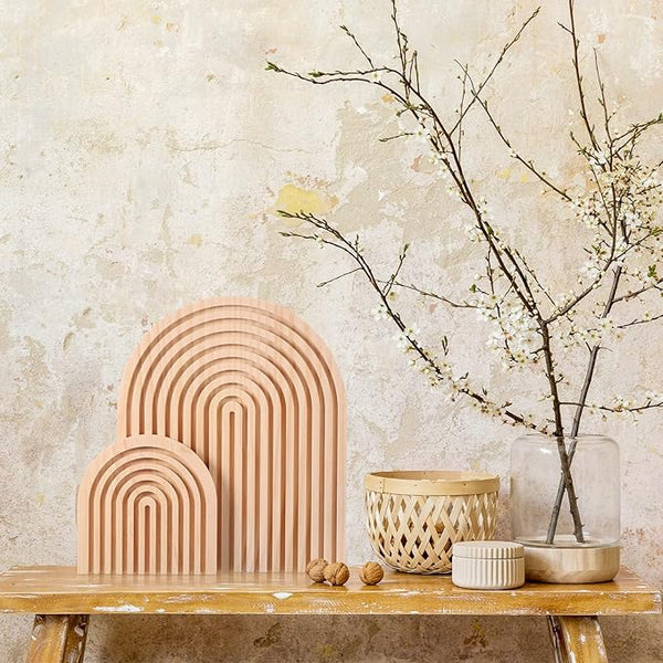 Minimalist Wooden Rainbow Arch Decor