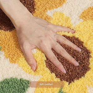 Sunflower Design Non-Slip Floor Rug