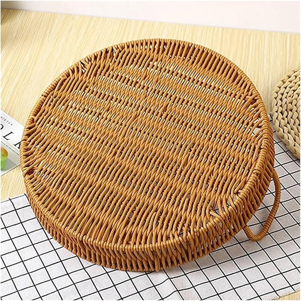 3-Piece Woven Rattan Serving Tray Set