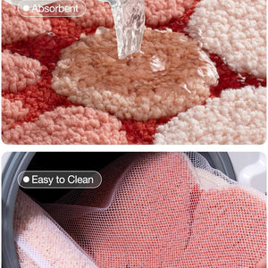 Daisy Peach Non-Slip Floor Rug