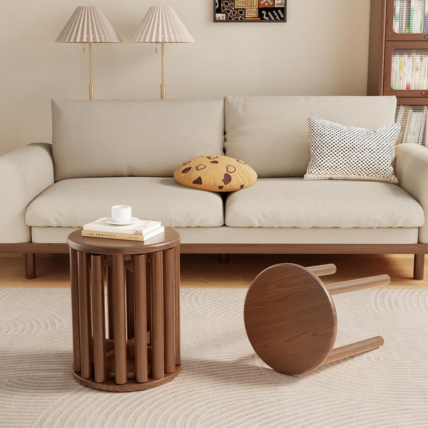 4-in-1 Stackable Wooden Stool Set