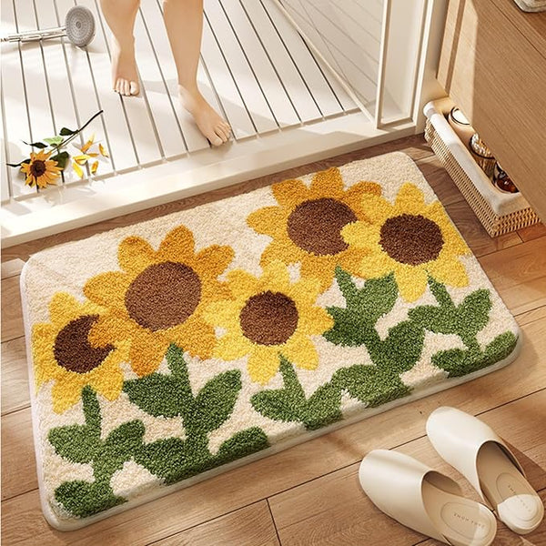 Sunflower Design Non-Slip Floor Rug