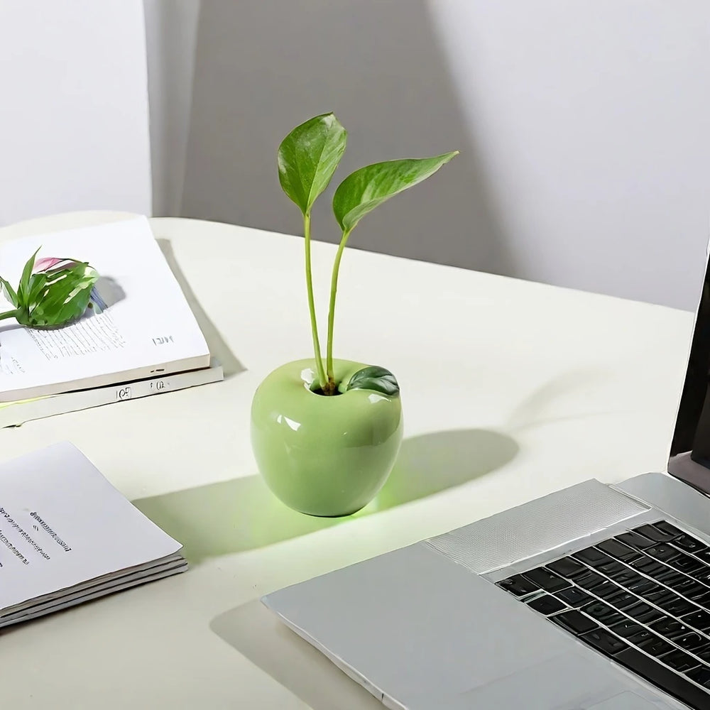Apple-Shaped Ceramic Flower Vase