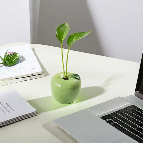 Apple-Shaped Ceramic Flower Vase