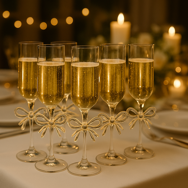 Chic Bow Accent Wine Glass