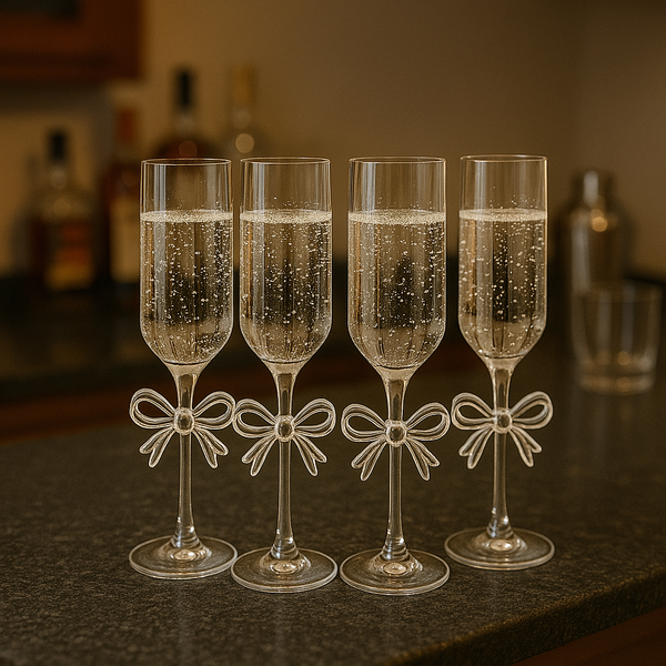 Chic Bow Accent Wine Glass