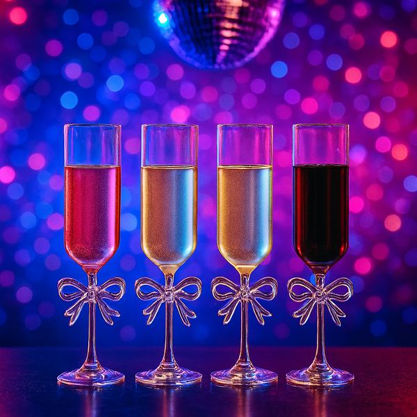 Chic Bow Accent Wine Glass