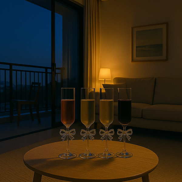 Chic Bow Accent Wine Glass